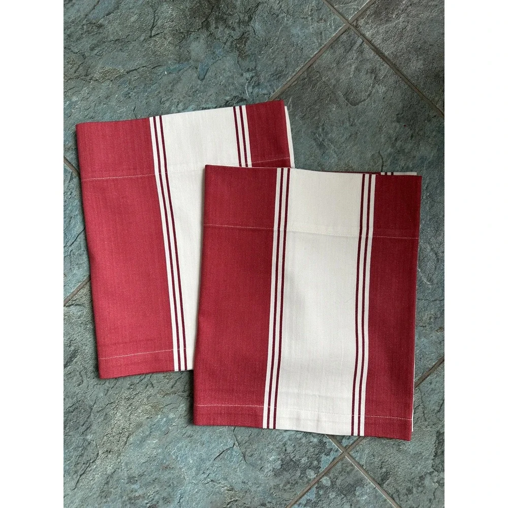 POTTERY BARN CADIZ STRIPE CAFE CURTAIN 13